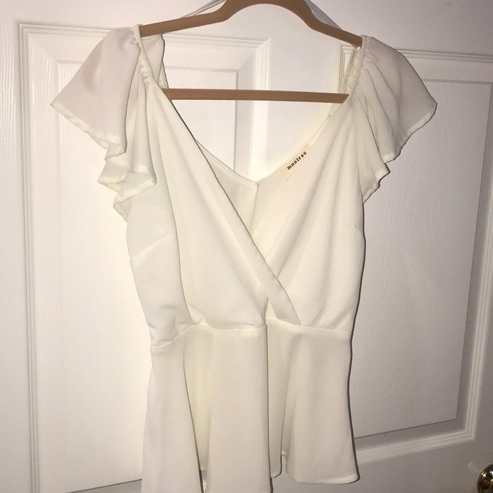 White wrap style top